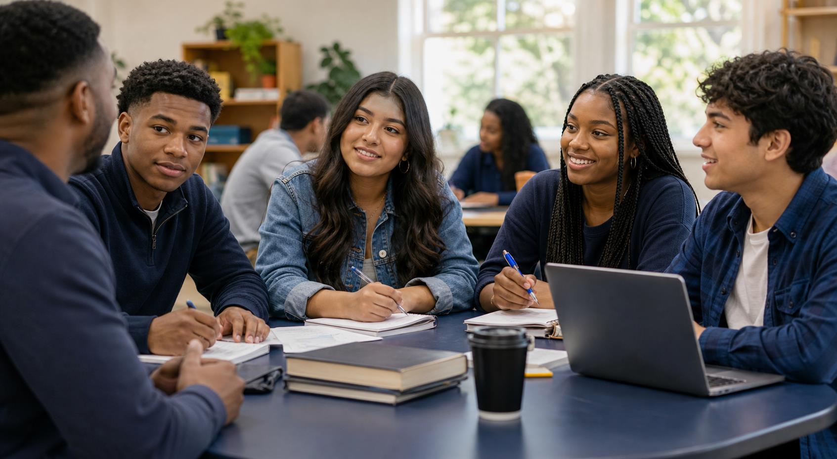 Teenagers discussing education, career, and financial planning